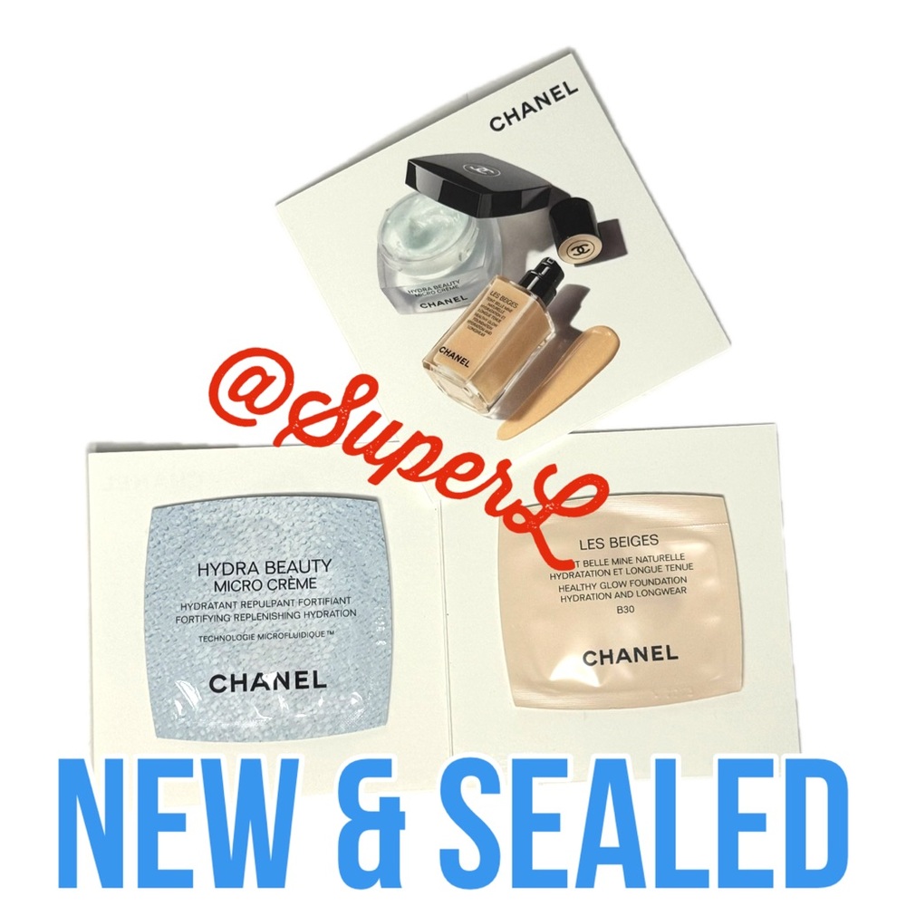 5/$15 CHANEL LES BEIGES Healthy Glow Foundation B30 HYDRA BEAUTY MICRO CREME